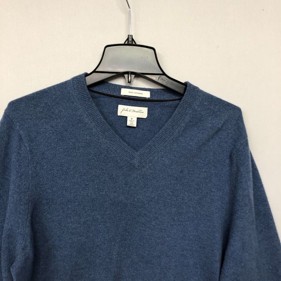 John W. Nordstrom Men 100% Cashmere Sweater Top Size Medium Blue B197 -8 - Picture 9 of 12